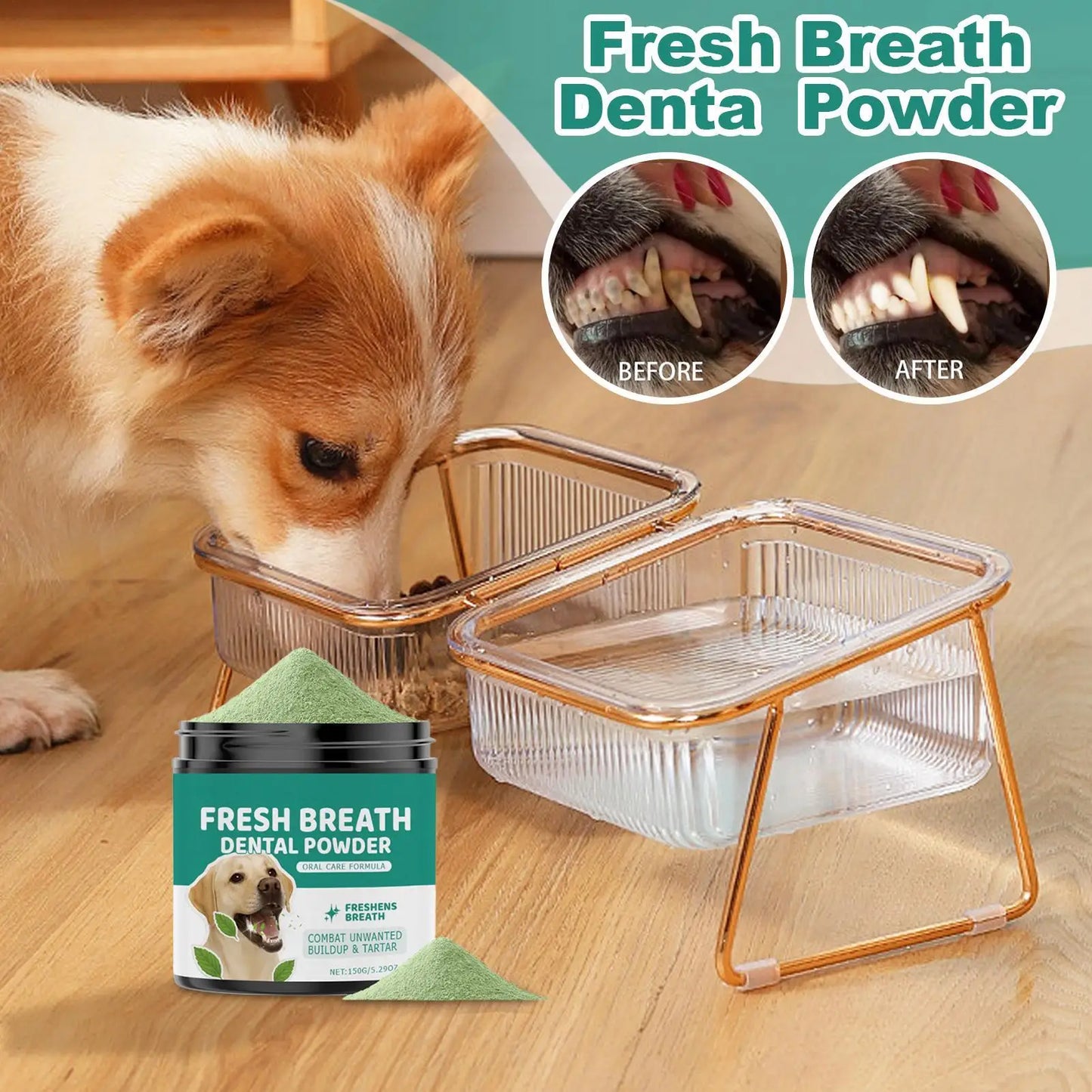 150g Dog Tooth Cleaning Powder Gentle Dental Care for Pets Tartar Plaque Remover Fresh Supplies Protect Dog Oral Gum Health