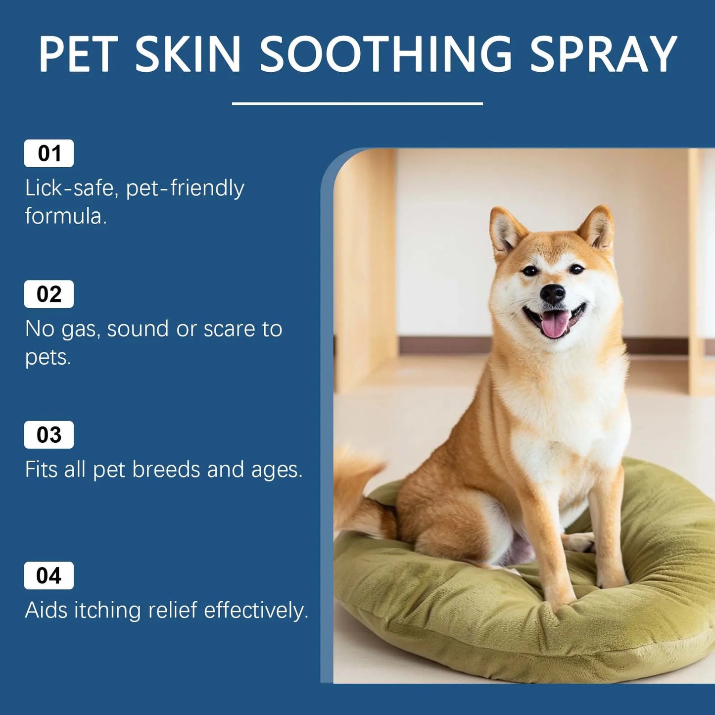 Pet Skin Care Spray Relieve Itching Soothe Irritation Moisturizing Topical External Use Mild Dog Cat Skin Smooth Care Spray 60ml