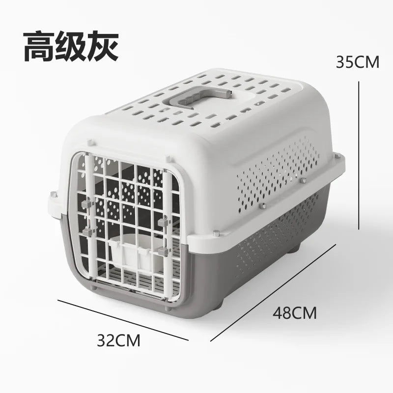 PP Airline Pet Crate Ventilated Travel Carrier Small Cat Dog Transport Box Cabin-Approved Portable Car Flight Kennel