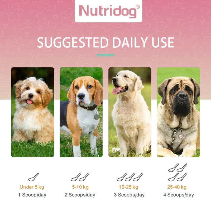 Dog Multivitamin Powder with Probiotics, Glucosamine & Digestive Enzymes, Immune System & Gut,Supports Joint Health(chicken)