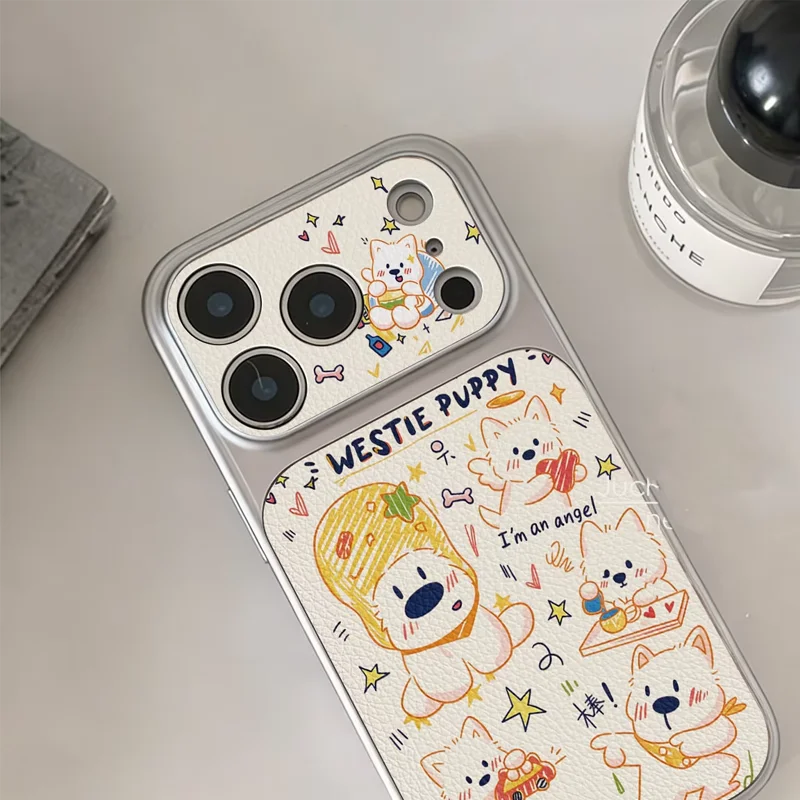 Interesting Well Behaved Cute Line Graffiti Dog Phone Case For iPhone 17 AIR 16 15 14 13 PRO MAX PLUS Dustproof Anti Fall Cover