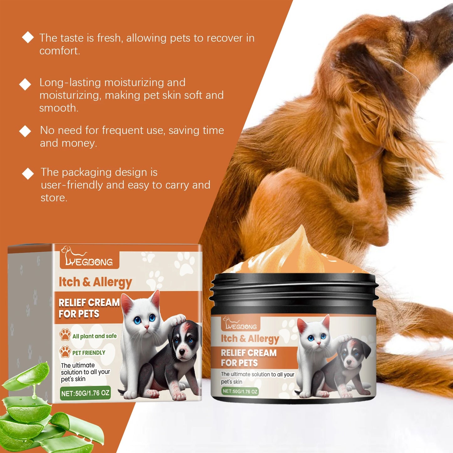 Yegbong New Pet Antipruritic and Anti-Allergic Skin Cream Skin Soothing and Restoring Care Herbal Nourishing Cream