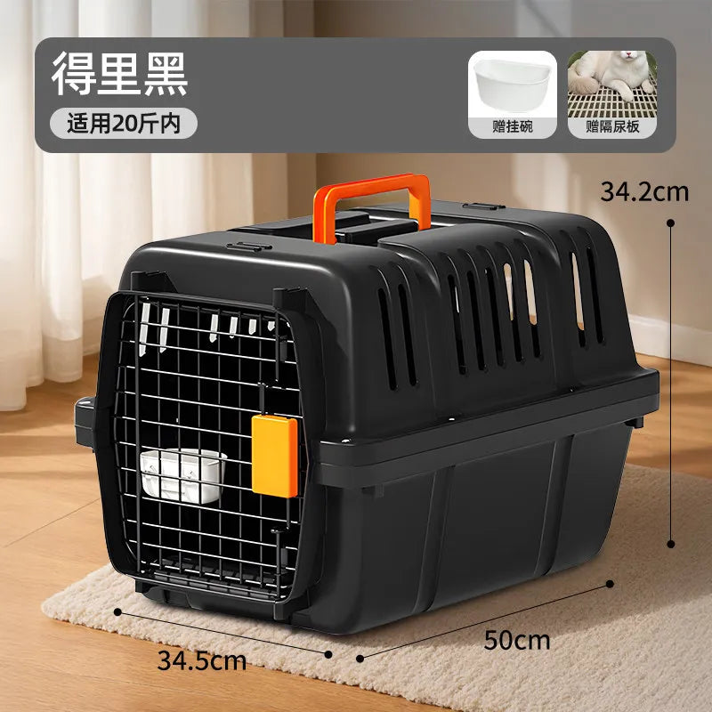 Pet Carrier Hard Plastic Travel Crate for Cats and Small Dogs Ventilated Car Kennel with Sturdy Handle for Outdoor Hiking