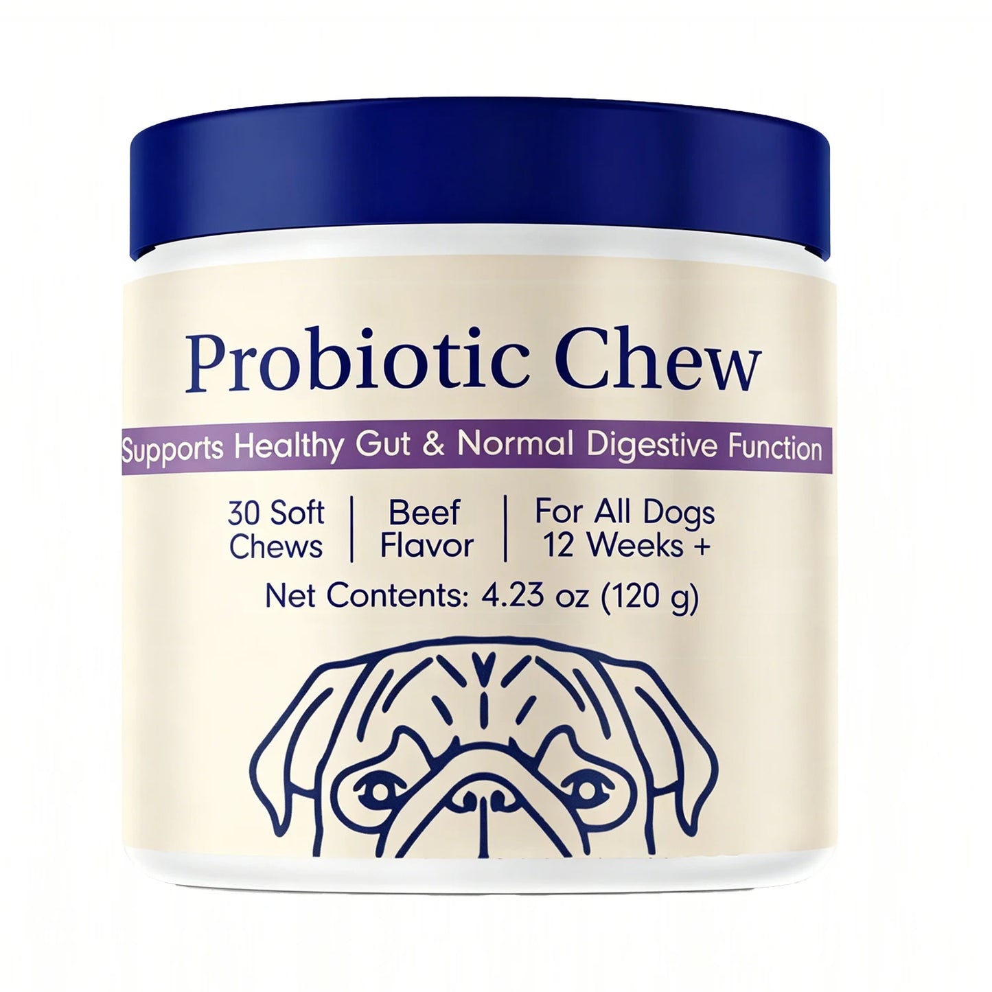 Dog Probiotics Chews - Dog Probiotics for Gut Health, Occasional Diarrhea, Digestive Health & Seasonal Allergies, Beef Flavor