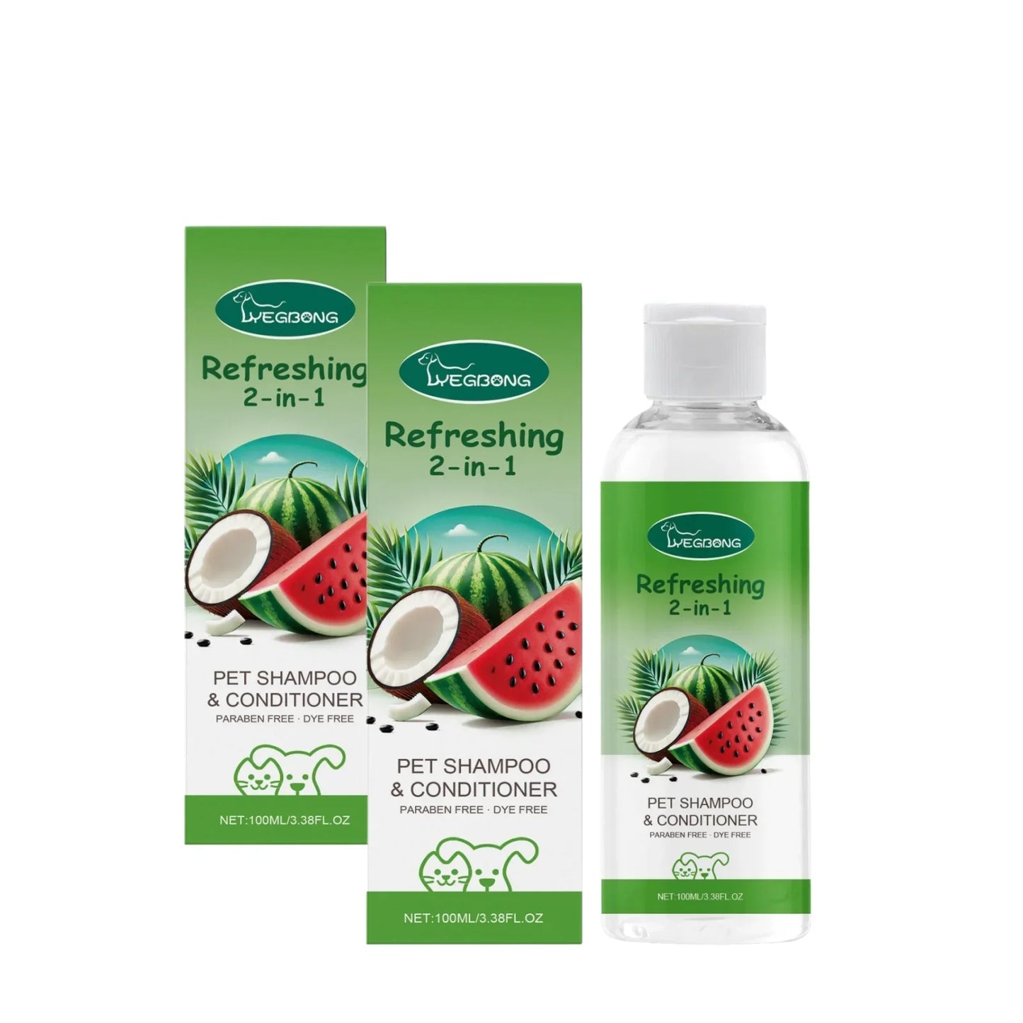 YEGBONG 2-in-1 Pet Shampoo Conditioner for Dog Moisturizing Hypoallergenic Long-Lasting Scent Coat Care Cleansing Bath Liquid