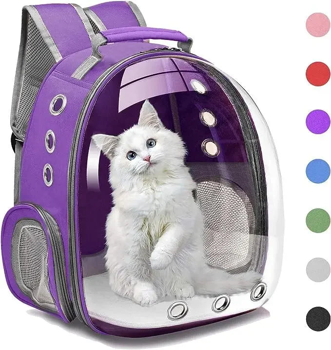Mochila transportadora de mascotas ventilada, aprobada por aerolíneas, para perros y gatos pequeños y medianos, cápsula espacial para senderismo