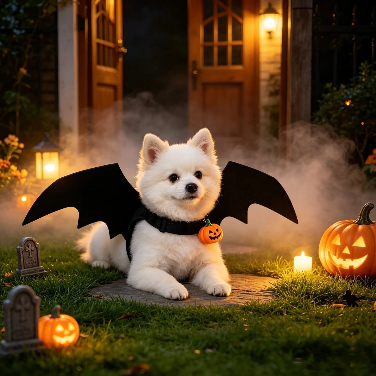 Cute Cat Cosplay Costume – Black Bat Wings with Safety Belt, Role-Playing Pet Cat Dog Halloween Party Decoration Supplies Happy Tails Pet Shop