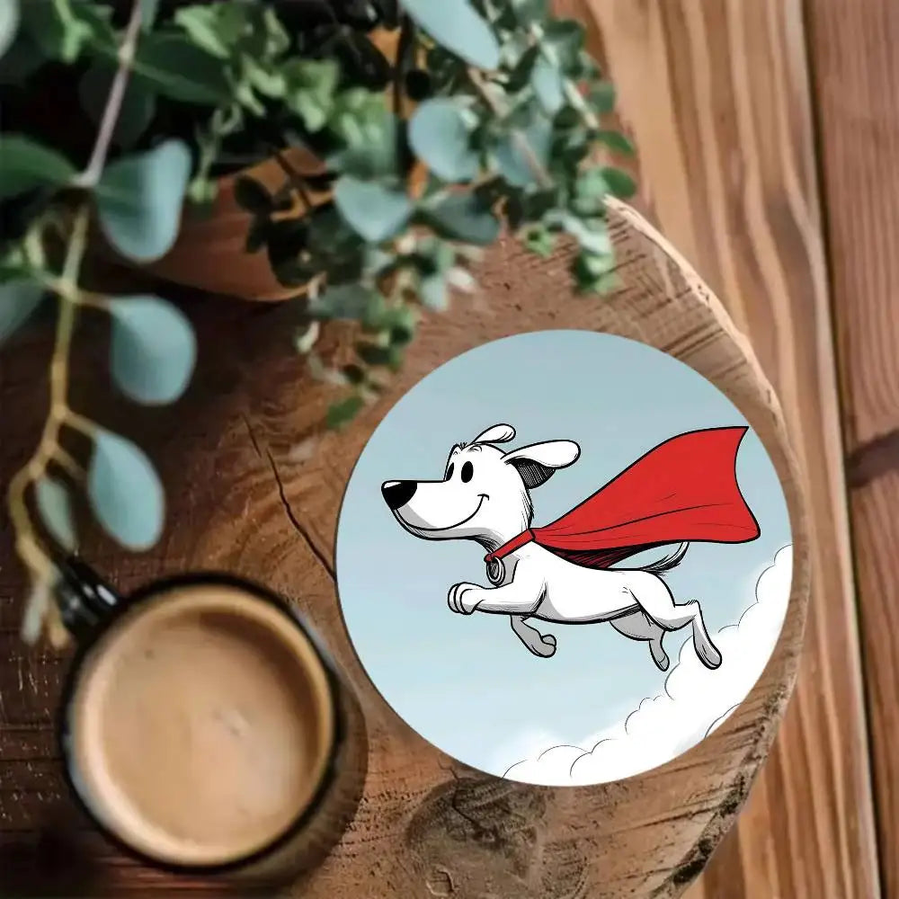 Cartoon Funny Colorful Dog Wooden Coaster  Suitable For Restaurants And Coffee Shops Easy To Wash And Clean