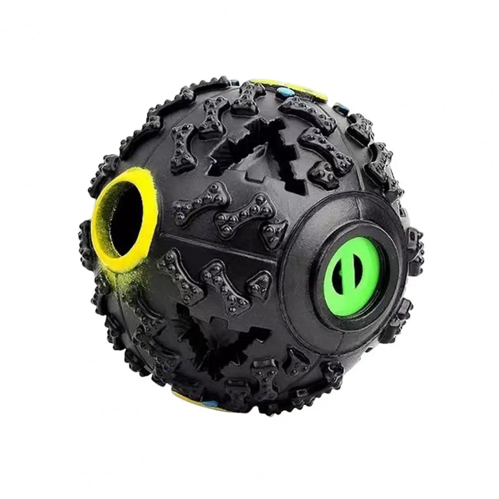 Dog Treat Ball Squeaky Dental Chew Toy Interactive Pet Feeder Toy Dog Chew Ball Food Dispenser Teeth Grinding Dog Toy