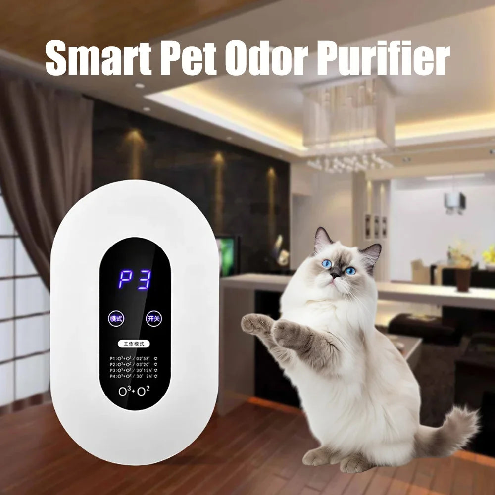 Purificador de Olor para Gatos Smart Cat Purificador de Aire para Mascotas Desodorizante de Arenero de Bajo Ruido para Inodoro Purificador Desodorante de Arena para Perros y Gatos 4 Modos de Trabajo