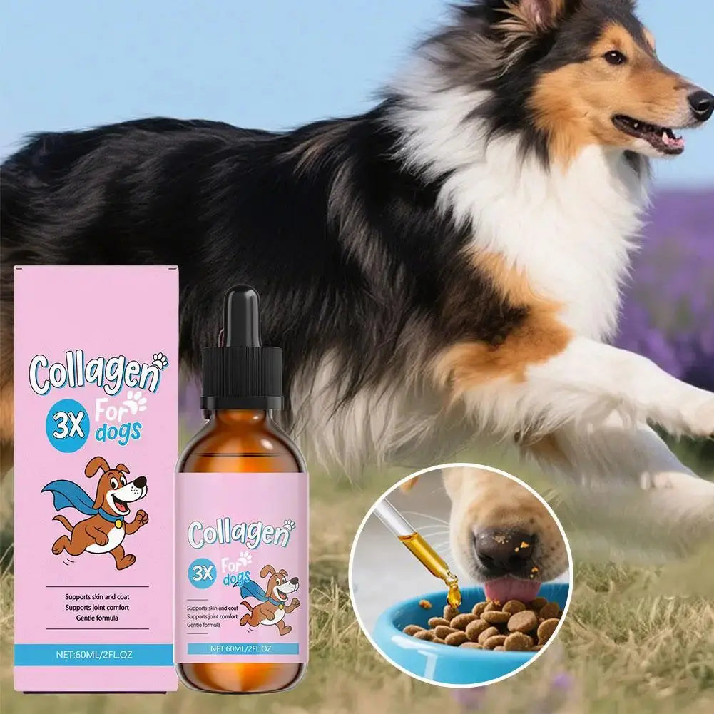 60ml Winter Dog Hair Care Product Liquid Collagen For Repair Intestines And Improve Health Of The Digestive System For Pet Happy Tails Pet Shop Store