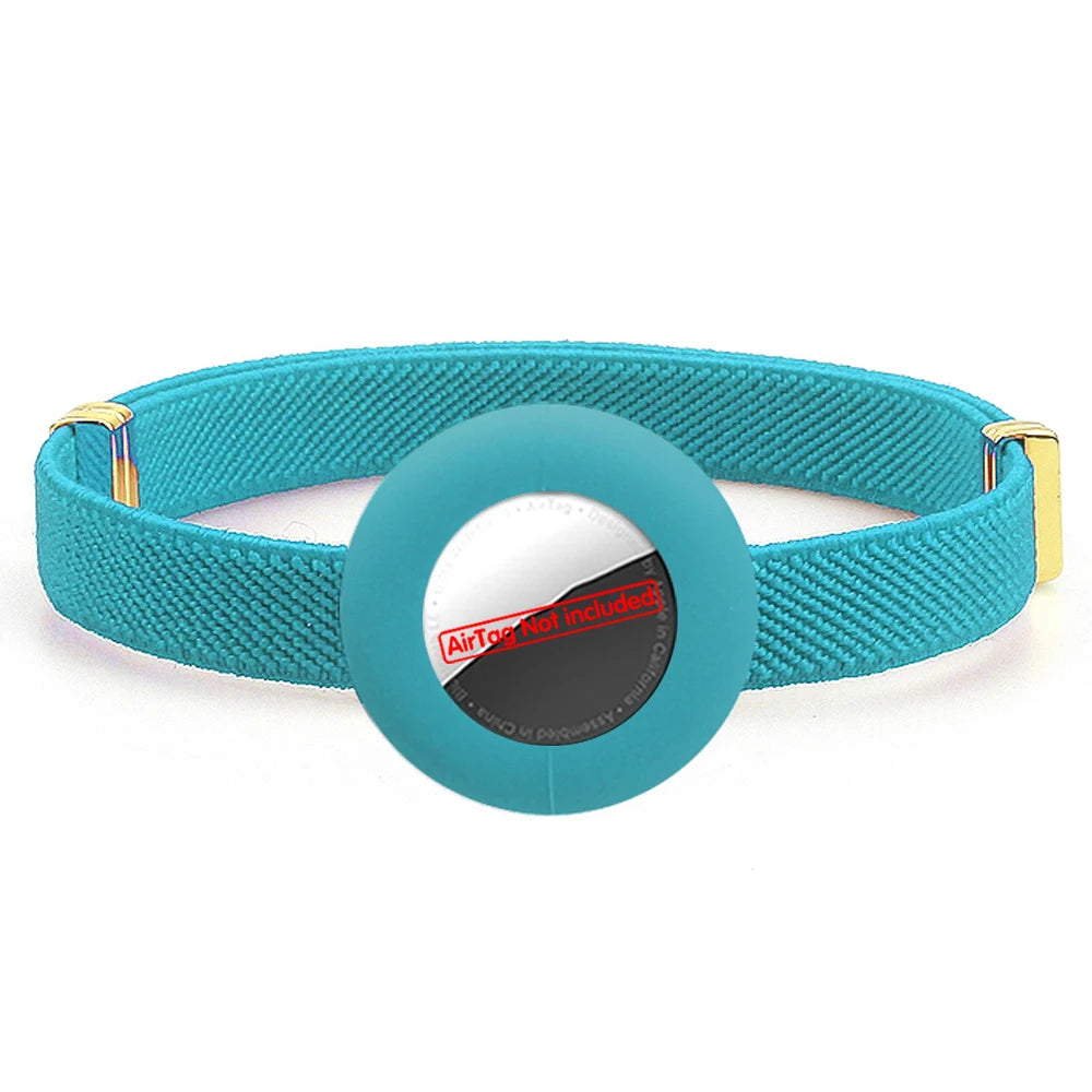 Cute Breakaway Cat Collar Elastic GPS Tracker Kitten Collar with Air Tag Holder Case Adjustable 5-12in Pets Collars for Cats
