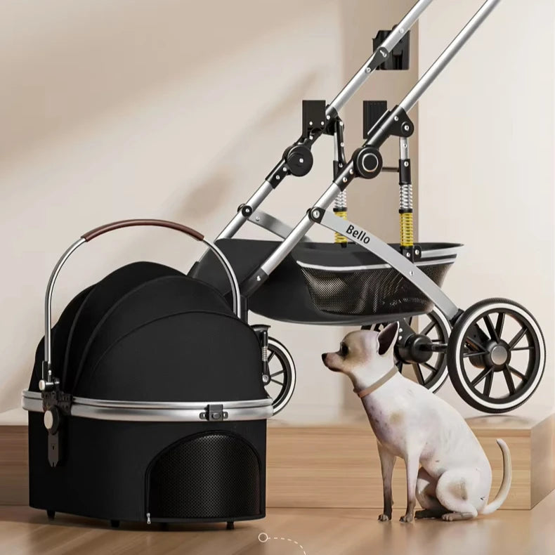 High-Level Luxury Pet Trolley Oxford Material Dog And Cat Stroller Premium Carriers For Travel Happy Tails Pet Shop Store