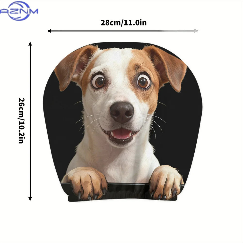 2pcs Funny Cute Dog Pattern Car Headrest Covers, Car Interior Decoration, Easy to Install and Washable, Suitable for Long-Dist