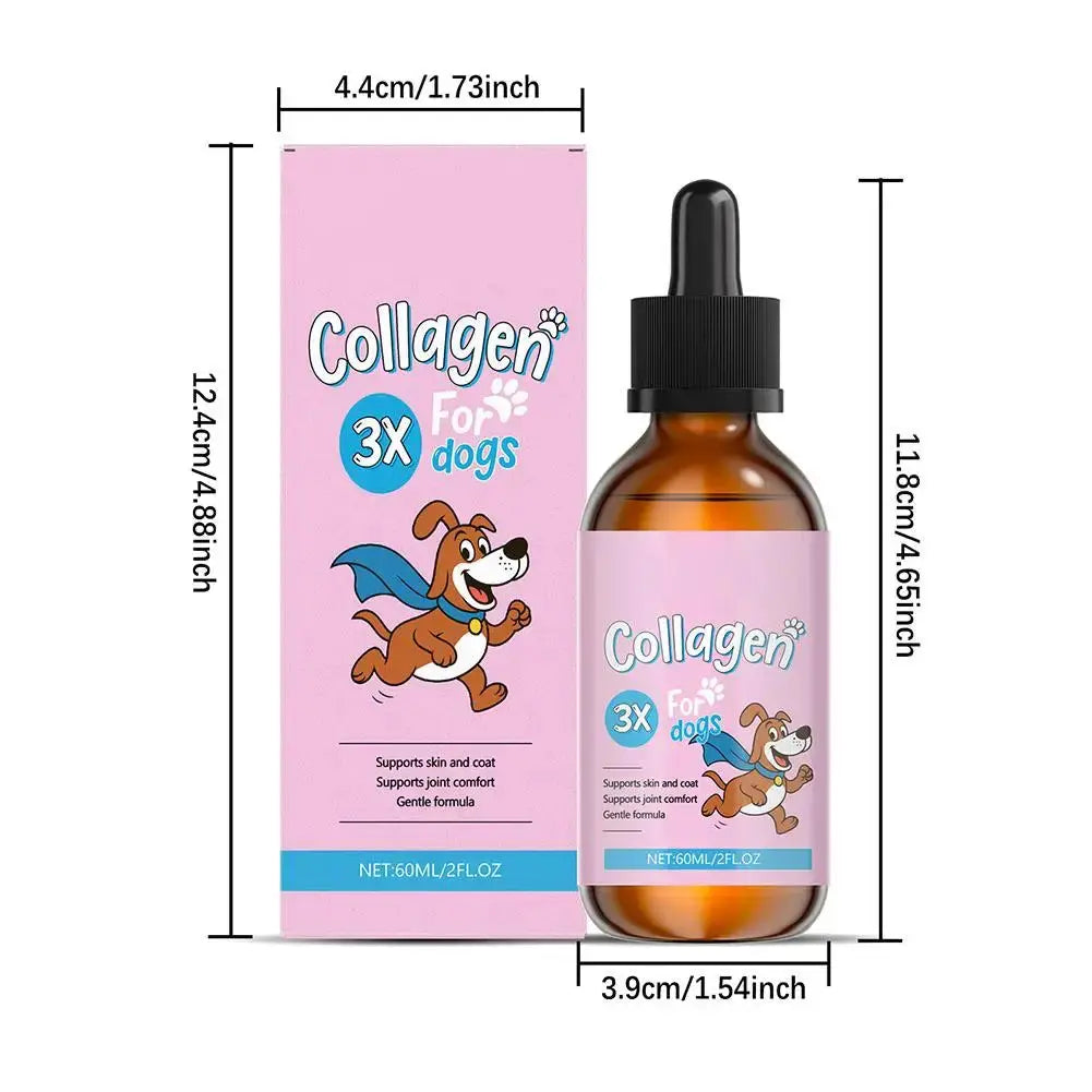 60ml Winter Dog Hair Care Product Liquid Collagen For Repair Intestines And Improve Health Of The Digestive System For Pet Happy Tails Pet Shop Store
