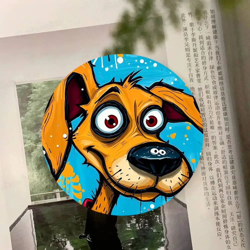 Cartoon Funny Colorful Dog Wooden Coaster  Suitable For Restaurants And Coffee Shops Easy To Wash And Clean