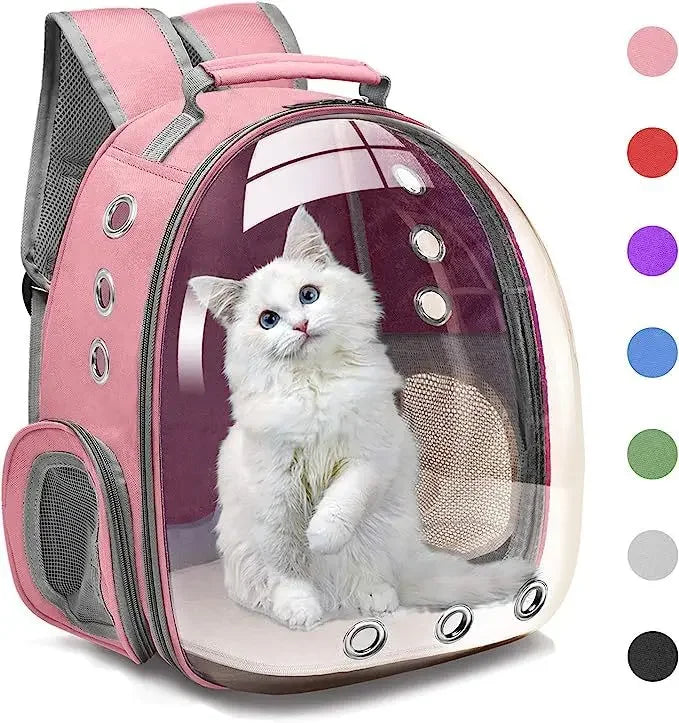 Mochila transportadora de mascotas ventilada, aprobada por aerolíneas, para perros y gatos pequeños y medianos, cápsula espacial para senderismo