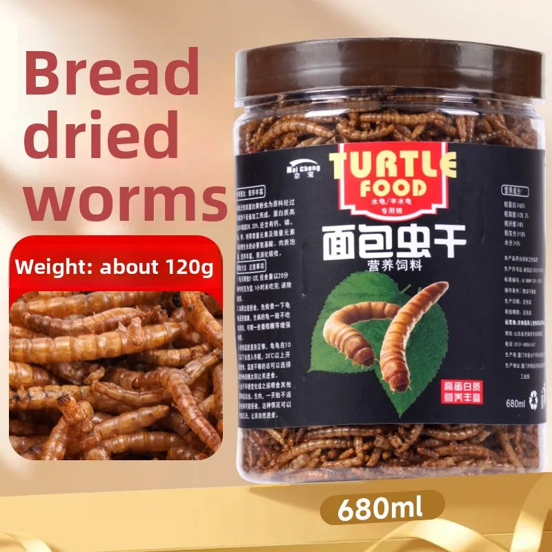 Alimento liofilizado Naichong para mascotas pequeñas y reptiles - Dieta para hámsteres, petauros del azúcar, tortugas y peces con pescado, camarones y gusanos de la harina secos
