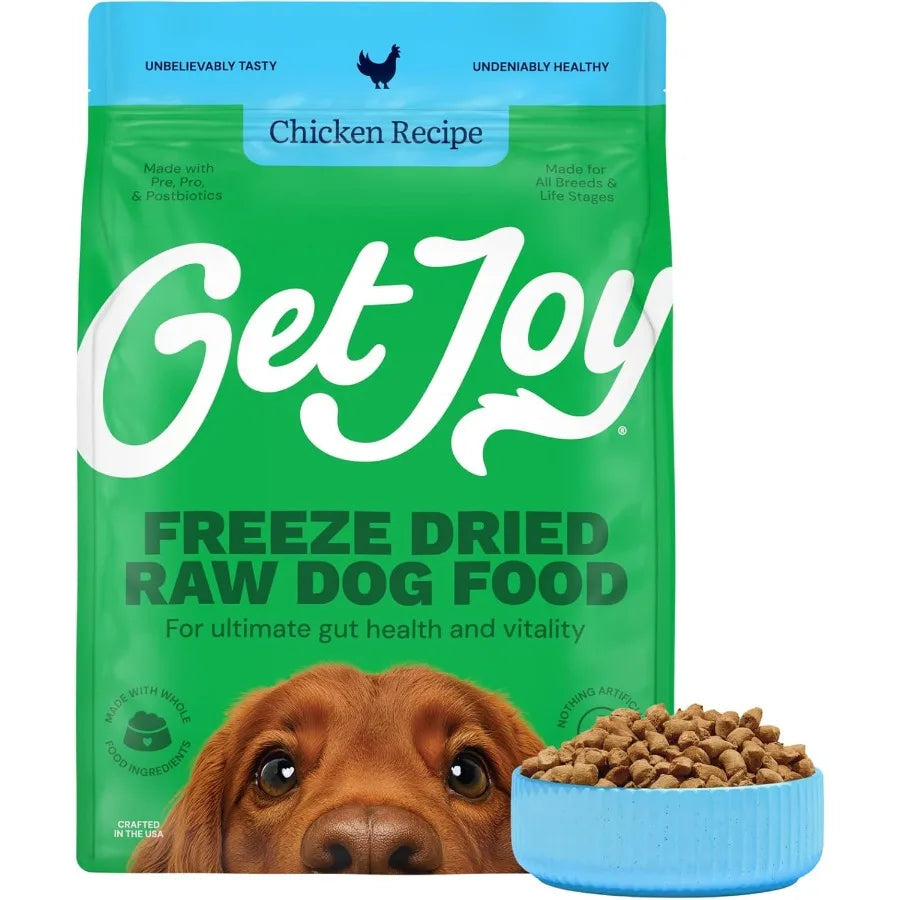Freeze Dried Raw Chicken Dog Food High Protein Grain Free Meal Topper and Treat Gut Health Support with Probiotics Small to Lar Happy Tails Pet Shop Store
