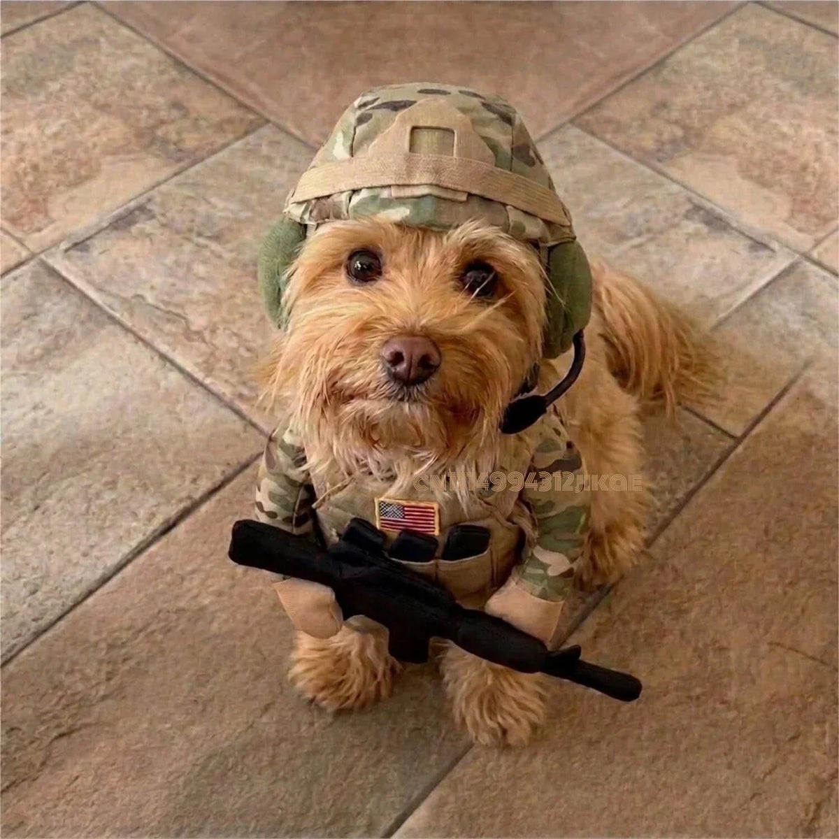 Pet Tactical Soldier Uniform Halloween Cat and Dog Pet Soldier Costume Tactical Dog Harness with Hat Fun Military Uniform