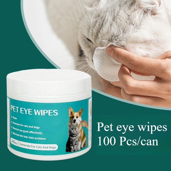 100 Piece Pet Eye Cleaning Wipes Tear Mark Remover for Cats Hygienic Grooming Wet Tissues for Home Pet Care Happy Tails Pet Shop Store