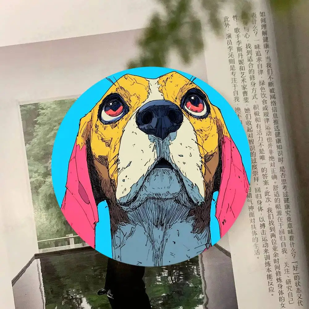 Cartoon Funny Colorful Dog Wooden Coaster  Suitable For Restaurants And Coffee Shops Easy To Wash And Clean