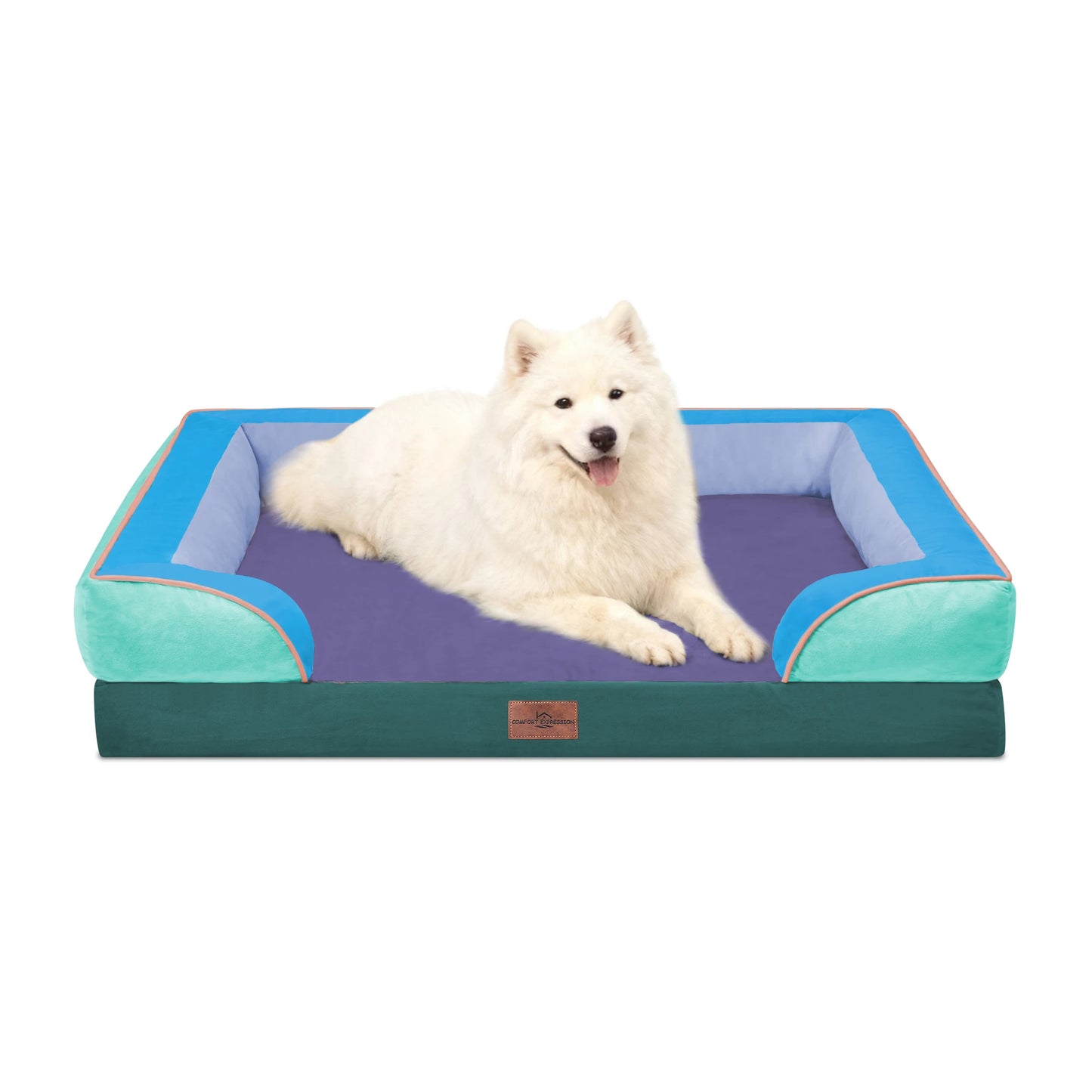 Orthopedic Dog Bed Waterproof Egg Crate Foam Pet Sofa Patchwork Crystal Velvet for Retailers Custom Large Dog Bed Factory