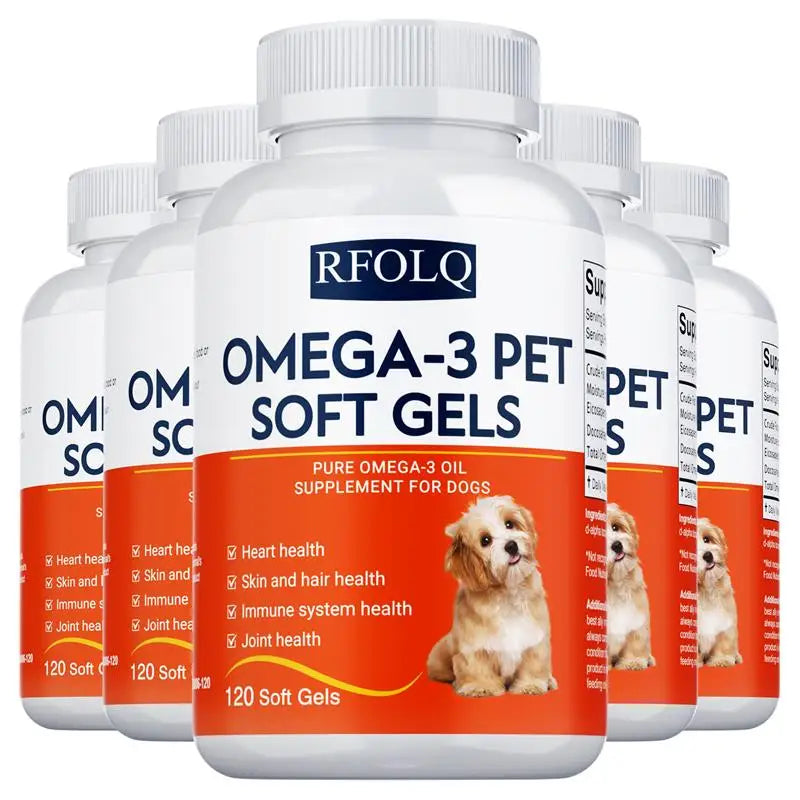 Complément alimentaire oméga-3 pour animaux de compagnie-Huile de poisson pour chiens avec EPA et DHA-Favorise la santé cardiaque, cutanée, du pelage et immunitaire