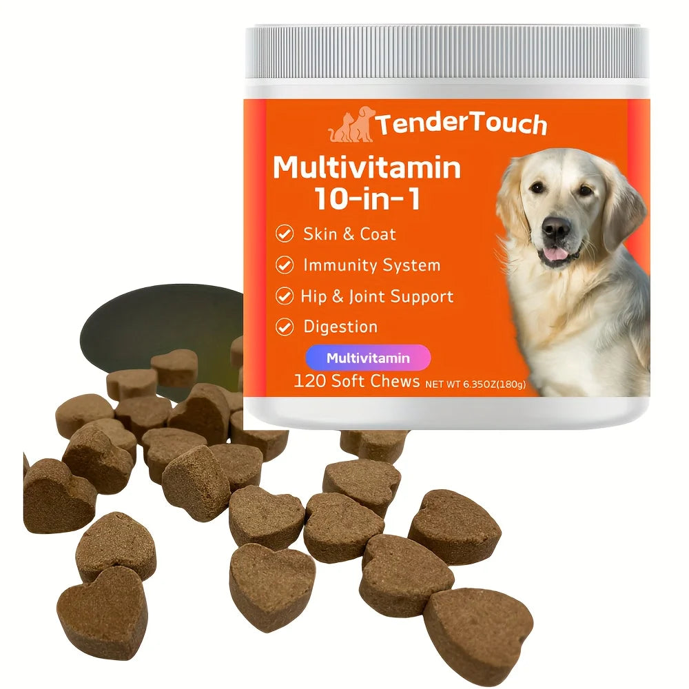 360 Chews - 3 Pack (3 x 180g/6.35oz) 540g/19.1oz - TenderTouch Multivitamin Dog Supplement, Digestive Enzymes, Grain Free Dog Happy Tails Pet Shop Store