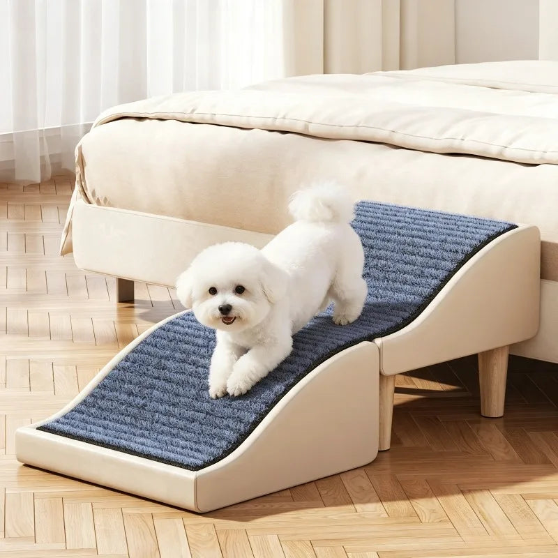 Pet Steps Foldable Ramp Ladder Adjustable Pet Dogs Stairs Safe Sturdy Dogs Bed Climbing Steps Bed Couch Climbing Aid Shoe Stool