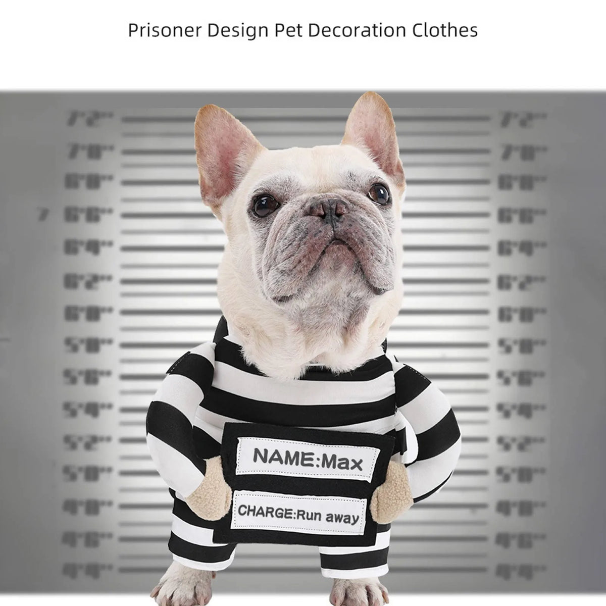 Funny Prisoner Dog Costume Halloween Pet Outfit Striped Jumpsuit For Dogs Party Dress Up Cute Animal Costume Pets Supplies Happy Tails Pet Shop