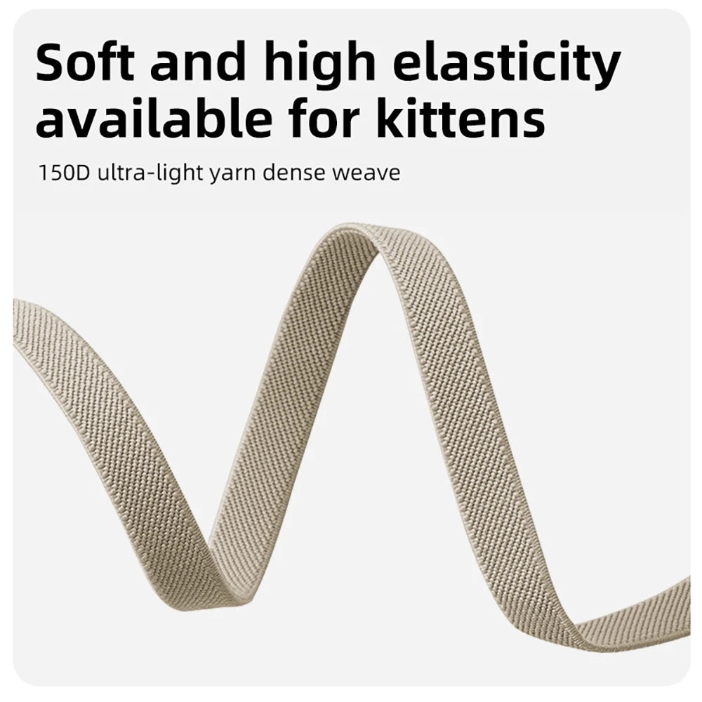 Cute Breakaway Cat Collar Elastic GPS Tracker Kitten Collar with Air Tag Holder Case Adjustable 5-12in Pets Collars for Cats