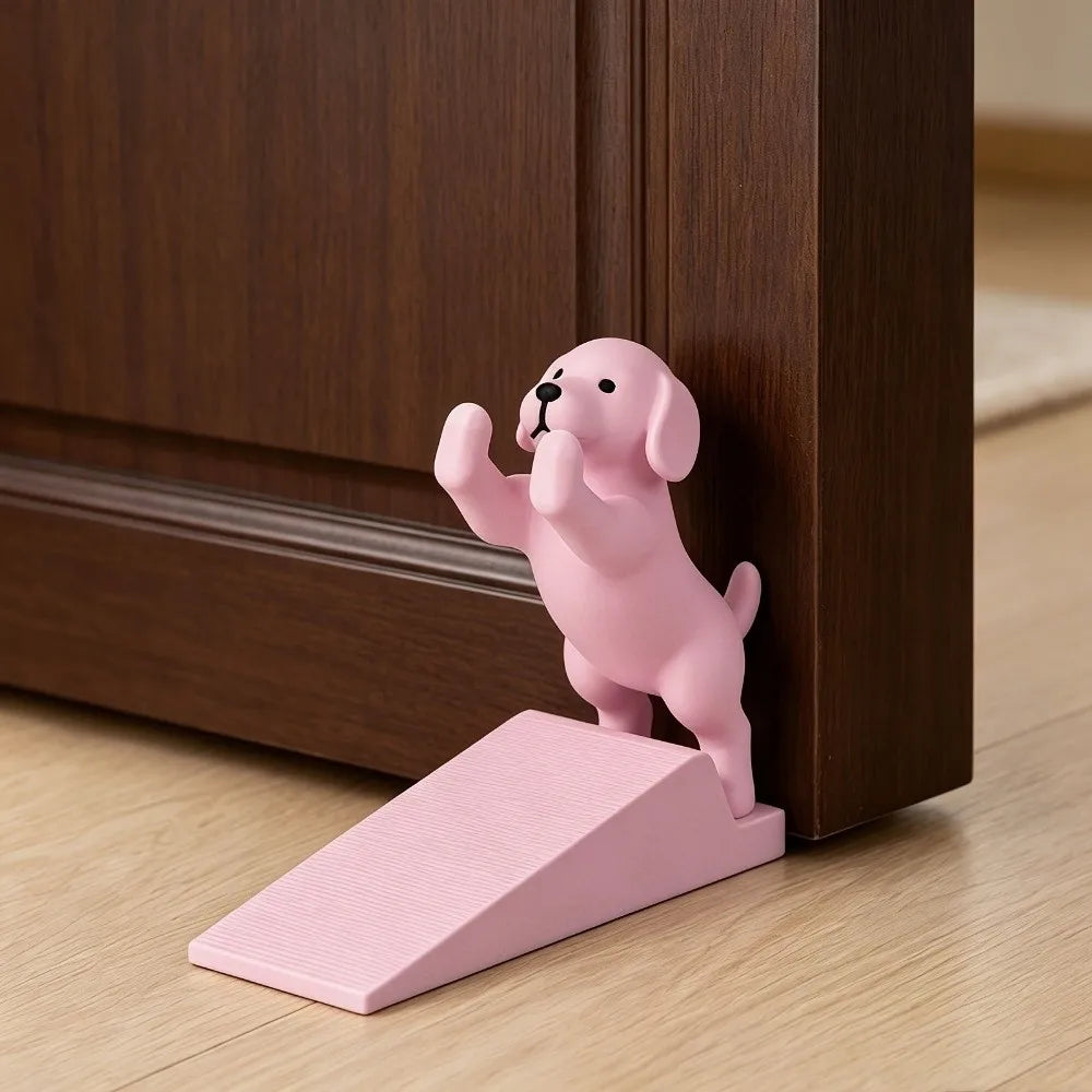 New 3D Printing Dog Door Stopper Anti-Collision Thickened Puppy Door Top Non-Slip Cartoon Dog Shape Door Stop Wedge Home Decor