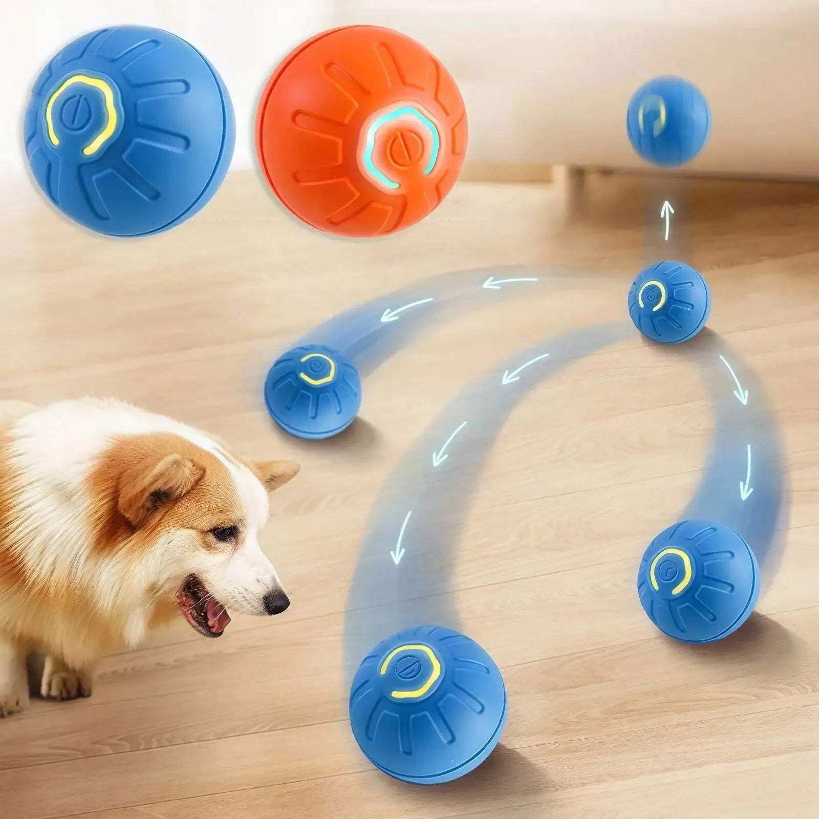 Smart Dog Toy Ball Electronic Interactive Pet Toy Moving Ball USB Automatic Moving Jumping Bouncing Happy Tails Pet Shop Store