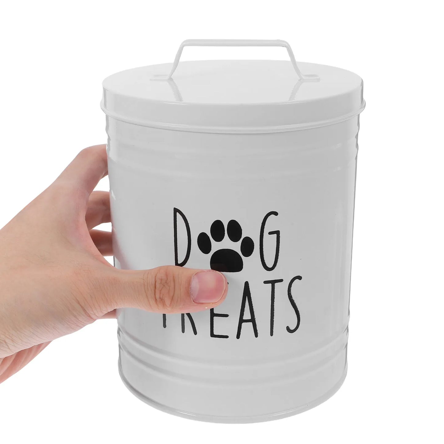 Boîte de rangement hermétique pour croquettes de chien, récipient métallique pour chiots, pot à friandises pour chien, organisateur de collations pour la cuisine et le comptoir