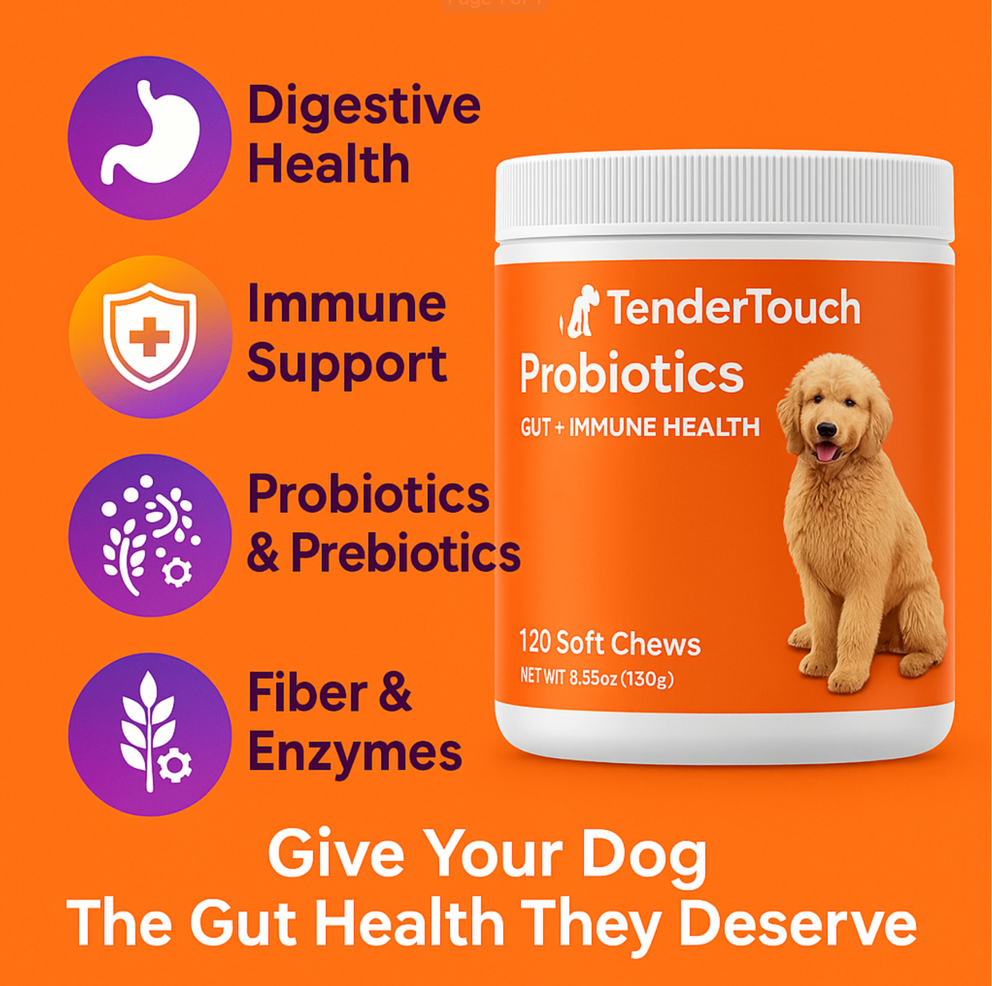 360 Chews - 3 Pack (3 x 180g/6.35oz) 540g/19.1oz - TenderTouch Multivitamin Dog Supplement, Digestive Enzymes, Grain Free Dog Happy Tails Pet Shop Store