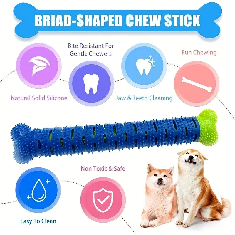 Dog Tooth Cleaning Chew Toy, Rubber Dental Massager & Grinding Stick for Teeth, Healthy Gums, Pet Oral Care Happy Tails Pet Shop Store