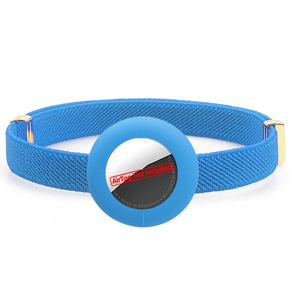 Cute Breakaway Cat Collar Elastic GPS Tracker Kitten Collar with Air Tag Holder Case Adjustable 5-12in Pets Collars for Cats