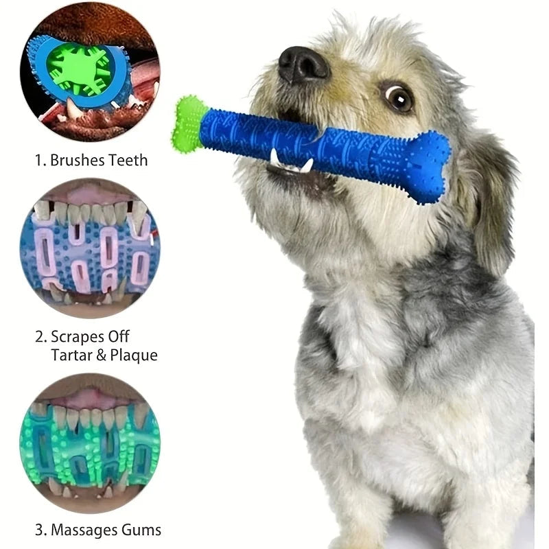 Dog Tooth Cleaning Chew Toy, Rubber Dental Massager & Grinding Stick for Teeth, Healthy Gums, Pet Oral Care Happy Tails Pet Shop Store