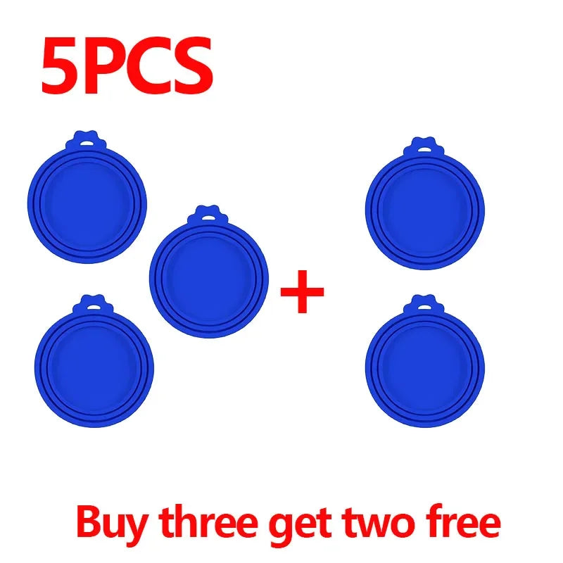 5 couvercles en silicone pour conserves fraîcheur, compatibles avec les boîtes pour chats et chiens. Couvercles en silicone 3 en 1 pour conserver la fraîcheur des aliments. Couvercles hermétiques en silicone pour boîtes pour chiens. 