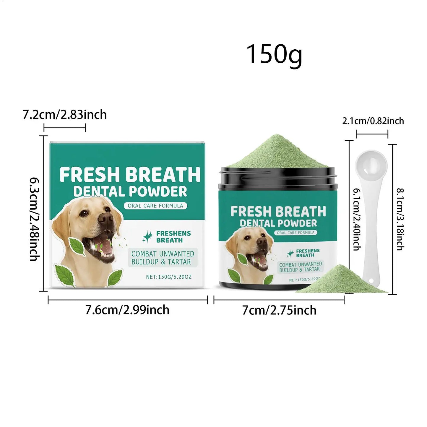 150g Dog Tooth Cleaning Powder Gentle Dental Care for Pets Tartar Plaque Remover Fresh Supplies Protect Dog Oral Gum Health