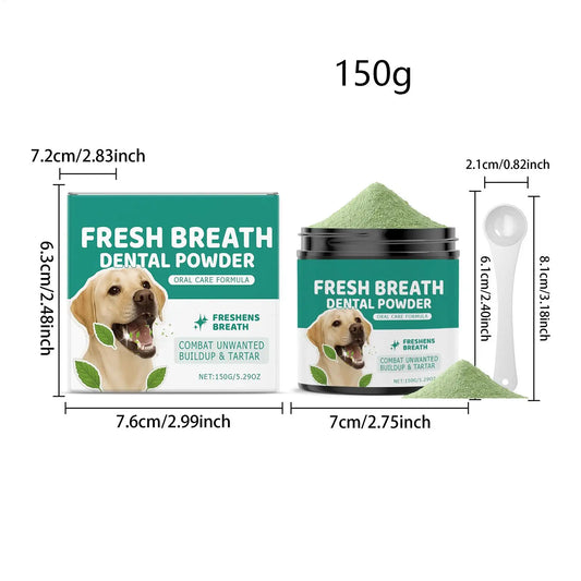 150g Dog Tooth Cleaning Powder Gentle Dental Care for Pets Tartar Plaque Remover Fresh Supplies Protect Dog Oral Gum Health
