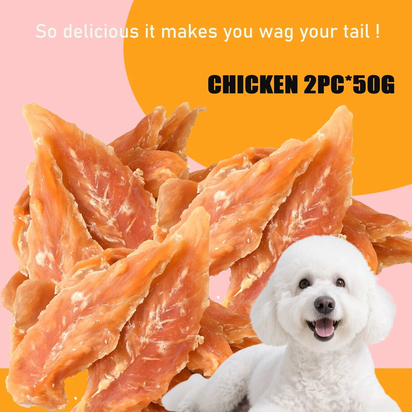 Dog Treats chicken Jerky 1lb，Pet Snacks - Natural High Protein Meat Dried Strips - Best Chews for Training Small & Large Dogs - Happy Tails Pet Shop Store