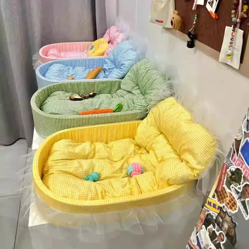 Macaron Dog Bed Pet Kennel Kennel Four Seasons Universal Winter Dopamine Cat Nest Deep Sleeping Nest Pet Supplies Spot