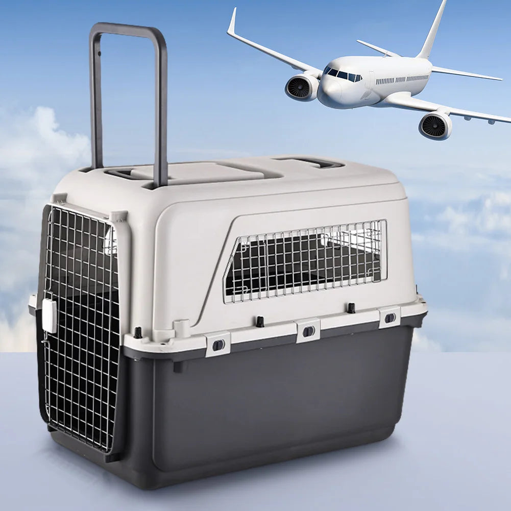 Pet Cat Carrier Length 33in/Width 21.6in/Height 25.2in with Handle & Metal Door Airline Approved Pet Carrier for Puppies Kittens Happy Tails Pet Shop Store