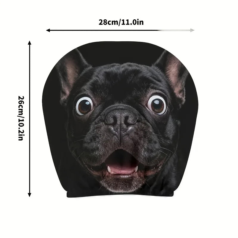 Universal Dog Printed Car Headrest Covers 2Pcs Cute Easy Install Washable Auto Seat Head Decor For Dog Lovers Front Rear Seats