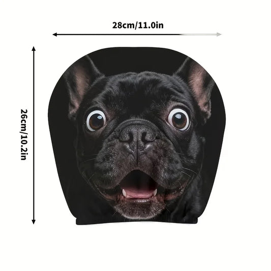 Universal Dog Printed Car Headrest Covers 2Pcs Cute Easy Install Washable Auto Seat Head Decor For Dog Lovers Front Rear Seats
