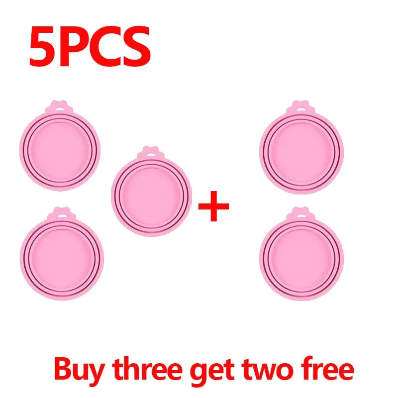 5 couvercles en silicone pour conserves fraîcheur, compatibles avec les boîtes pour chats et chiens. Couvercles en silicone 3 en 1 pour conserver la fraîcheur des aliments. Couvercles hermétiques en silicone pour boîtes pour chiens. 