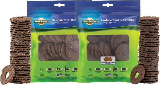 Busy Buddy Treat Ring Variety Pack - Engaging Treat-Holding Toy Refill - Easy-Open Resealable Bags