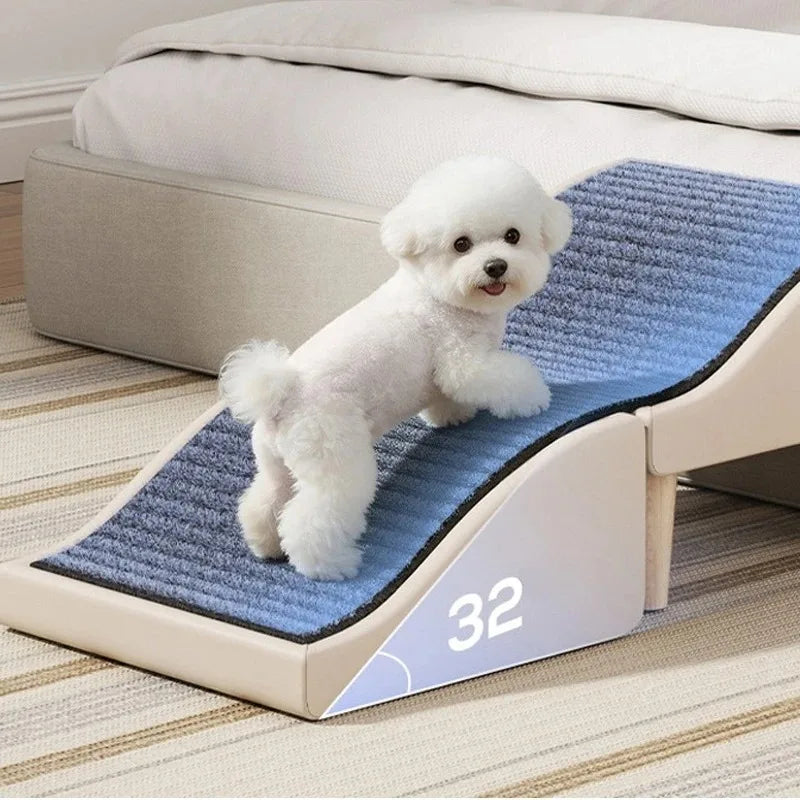 Pet Steps Foldable Ramp Ladder Adjustable Pet Dogs Stairs Safe Sturdy Dogs Bed Climbing Steps Bed Couch Climbing Aid Shoe Stool